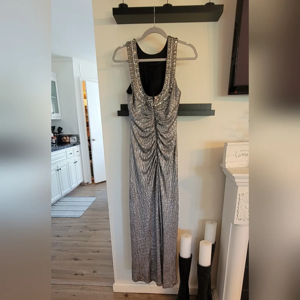 Caché Silver Dress, Size 6 - Picture 3 of 3